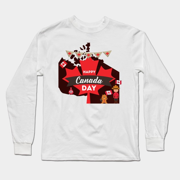 canada day Long Sleeve T-Shirt by MeKong